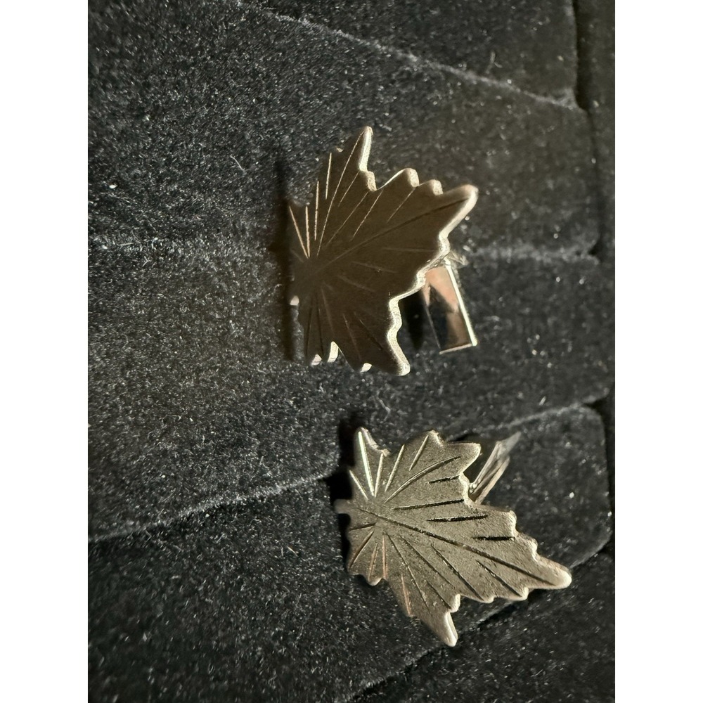 Vintage - Signed Sterling Silver - Canadian MAPLE LEAF Men's Cufflinks Set - Picture 5 of 5